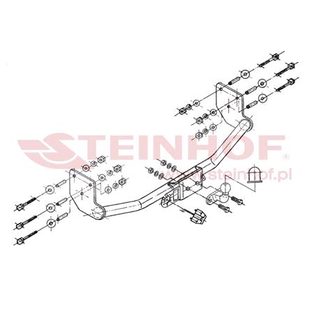 Steinhof Forged Towbar (fixed with 2 bolts) for Mercedes VITO van, 1997 2003