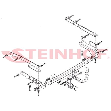 Steinhof Towbar (fixed with 2 bolts) for Mitsubishi COLT VI,  2004 to 2012