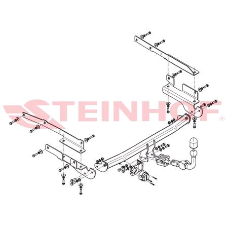 Steinhof Automatic Detachable Towbar (horizontal system) for Mitsubishi COLT VI,  2004 to 2012