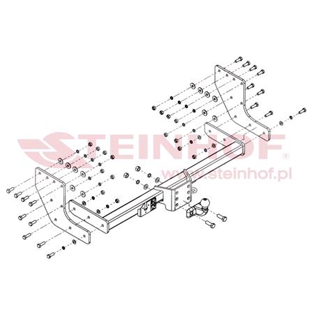 Steinhof Forged Towbar (fixed with 2 bolts) for Mitsubishi L200, 2006 2009