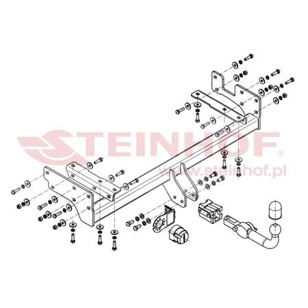 Steinhof Automatic Detachable Towbar (horizontal system) for Mitsubishi OUTLANDER, 2003 2007