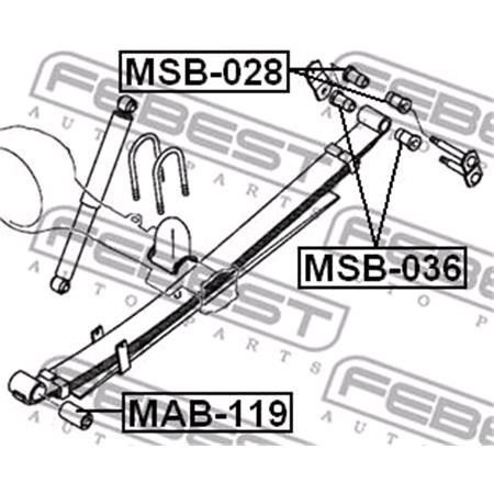 FEBEST Leaf Spring Bush   MAB119