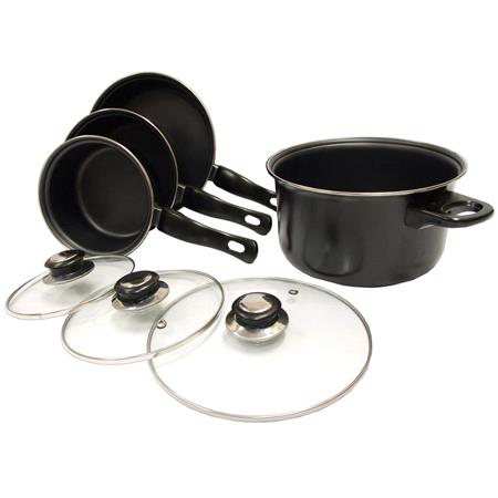 7 Piece Camping Cookware Pot & Pan Set