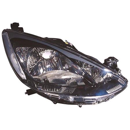 Right Headlamp (Halogen, Takes H4 Bulb, Manual Adjustment) for Mazda 2 2008 2011