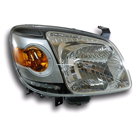 Right Headlamp (Halogen, Takes H4 Bulb, Silver / Black Bezel) for Mazda BT 50 2006 2008