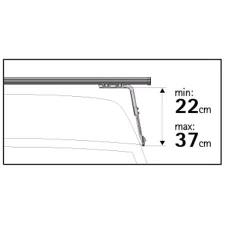 Nordrive 3 Aluminium Cargo Roof Bars (180 cm) for Ford TRANSIT Bus 2000 2006, with Rain Gutters (22 37cm fitting kit, see image)  