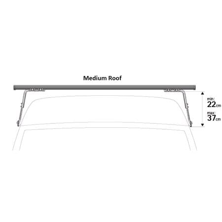 Nordrive 3 Aluminium Cargo Roof Bars (180 cm) for Ford TRANSIT Bus 2000 2006, with Rain Gutters (22 37cm fitting kit, see image)  
