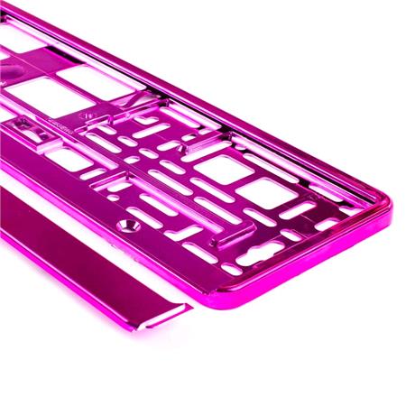 Metallic Pink Number Plate Holder