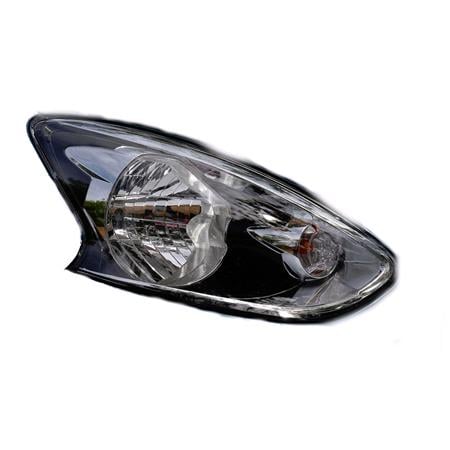 Right Headlamp (Halogen, Black Bezel, Takes H4 Bulb, Supplied With Motor) for Nissan MICRA IV 2013 on