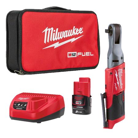 Milwaukee M12 Fuel 3/8" Cordless Ratchet Kit with 1x2.0Ah Battery
