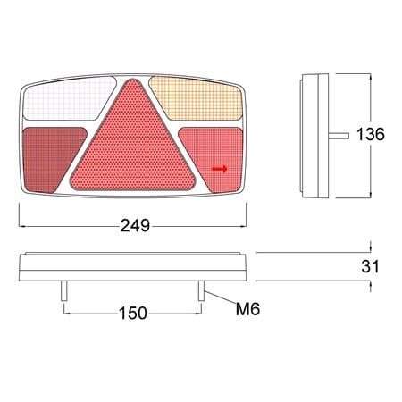 MAYPOLE 10 30V LED Left Hand Rear Combination Lamp
