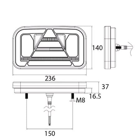 MAYPOLE 10 30V LED GLO Right Hand Rear Combination Lamp