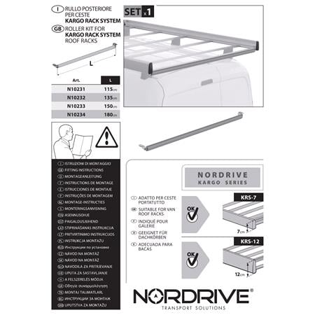 Roller kit for Nordrive Kargo Roof Rack   180 cm long