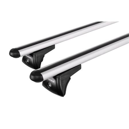 Nordrive Alumia silver aluminium aero  Roof Bars for Volvo V60 2010 to 2018 (With Solid Integrated Roof Rails)