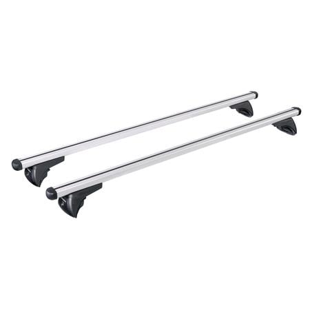 Nordrive Helio silver aluminium aero Roof Bars for Fiat PANDA 2012 Onwards, with Solid Roof Rails