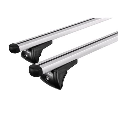 Nordrive Helio silver aluminium aero Roof Bars for Hyundai GRAND SANTA FÉ 2013 Onwards, with Solid Roof Rails