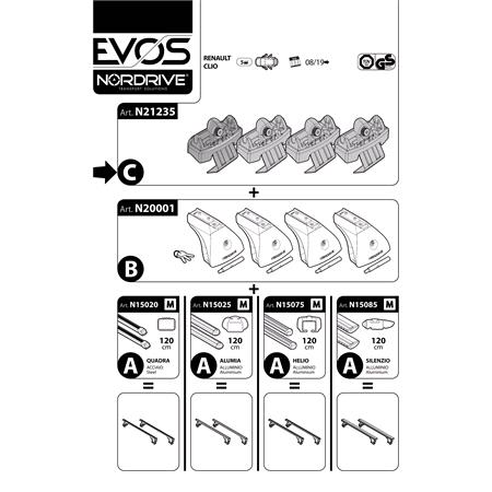 Nordrive Quadra black steel Roof Bars for Mitsubishi COLT VII Hatchback 2023 Onwards
