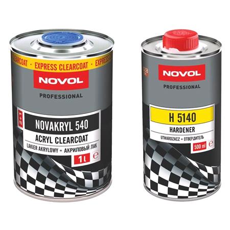 NOVOL Novakryl 540   Acryl Clearcoat 2:1, Express Finish, Kit, N38061 Clearcoat 1.0 Litre & N35661 500ml H