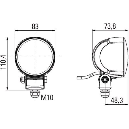 HELLA WORK LAMP WA 0GR MD12 24 LT M70.5
