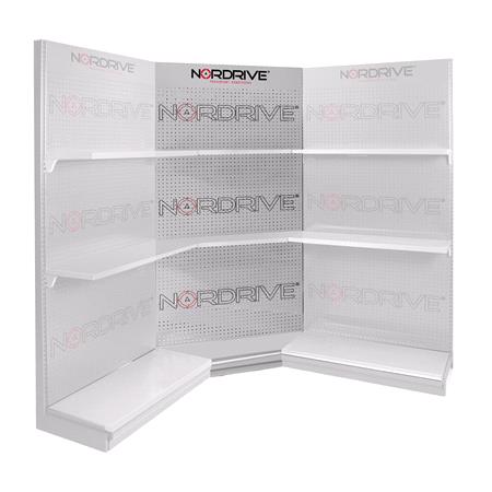 Nordrive angular display rack R, panels and accessories kit   210 cm