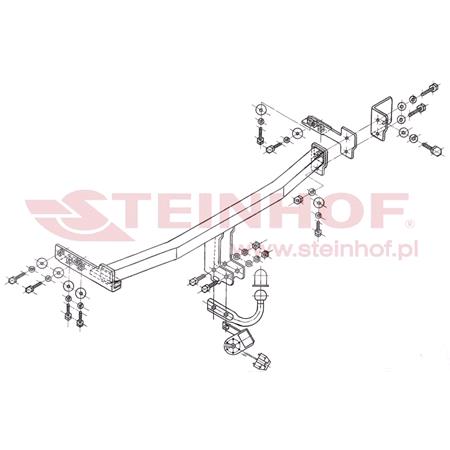 Steinhof Towbar (fixed with 2 bolts) for Nissan ALMERA Mk II Hatchback, 2000 2006