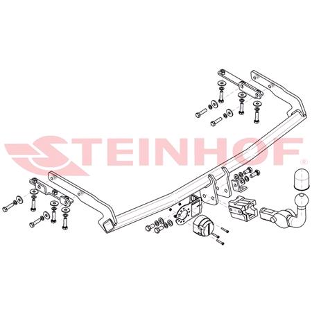 Steinhof Automatic Detachable Towbar (horizontal system) for Nissan ALMERA TINO, 2000 2006