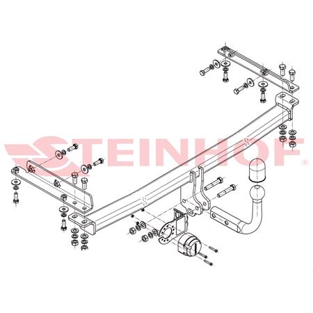 Steinhof Towbar (fixed with 2 bolts) for Nissan MICRA, 2003 2010