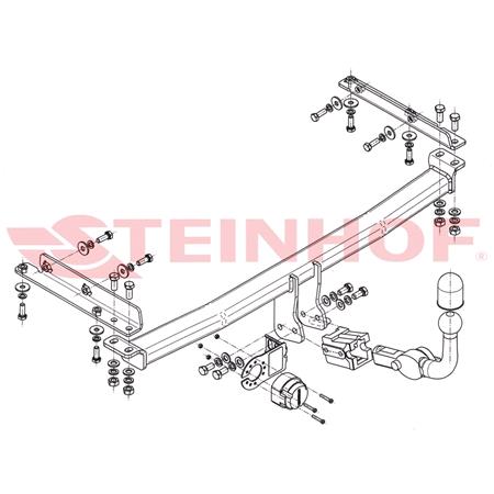Steinhof Automatic Detachable Towbar (horizontal system) for Nissan MICRA, 2003 2010