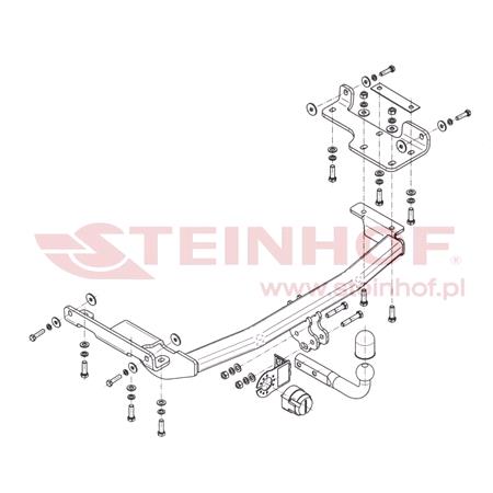 Steinhof Towbar (fixed with 2 bolts) for Nissan MURANO, 2005 2007