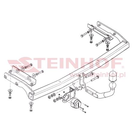 Steinhof Towbar (fixed with 2 bolts) for Nissan NOTE, 2006 2013