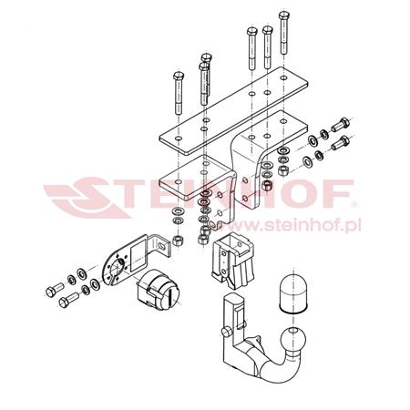Steinhof Automatic Detachable Towbar (vertical system) for Nissan PATHFINDER,  2005 2012