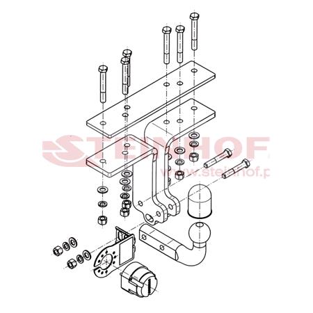 Steinhof Towbar (fixed with 2 bolts) for Nissan PATHFINDER,  2005 to 2012