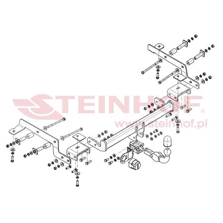 Steinhof Automatic Detachable Towbar (horizontal system) for Nissan NV200 Bus, 2010 Onwards