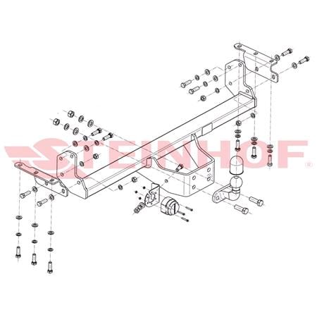 Steinhof Forged Towbar (fixed with 2 bolts) for Nissan NAVARA Flatbed / Chassis, 2008 2014