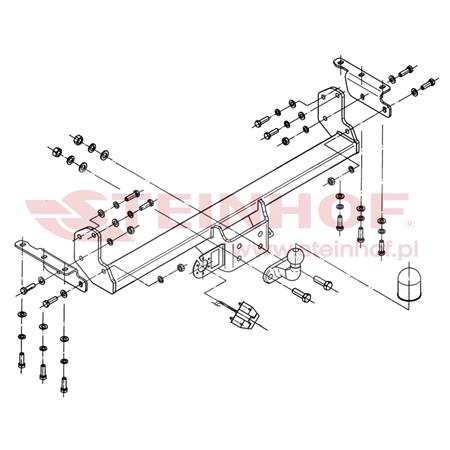 Steinhof Forged Towbar (fixed with 2 bolts) for Nissan NAVARA Flatbed / Chassis, 2008 2014