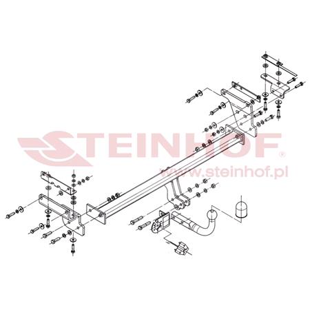 Steinhof Towbar (fixed with 2 bolts) for Nissan QASHQAI, 2007 2014