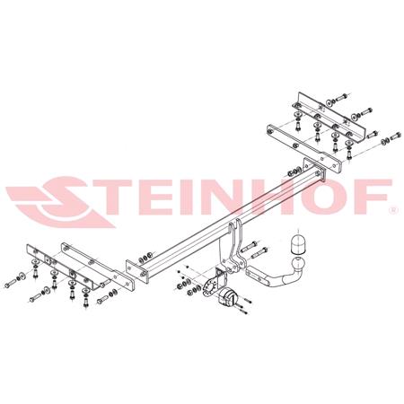 Steinhof Towbar (fixed with 2 bolts) for Nissan PULSAR, 2012 Onwards