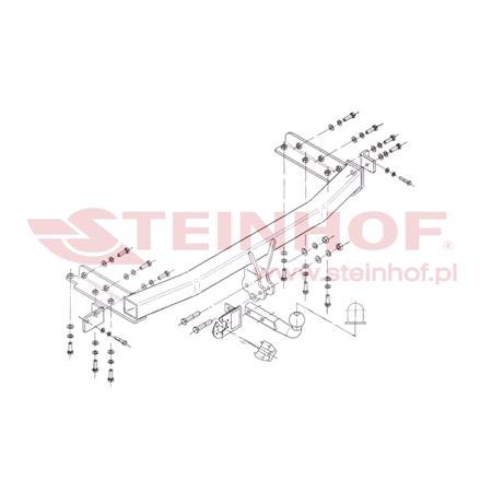 Steinhof Towbar (fixed with 2 bolts) for Nissan X TRAIL, 2001 2007