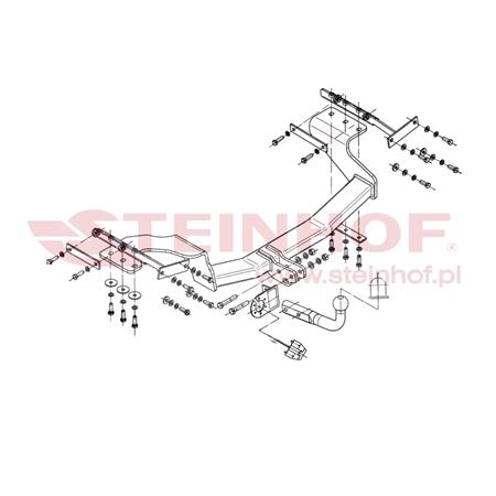 Steinhof Towbar (fixed with 2 bolts) for Nissan X Trail, 2007 2014