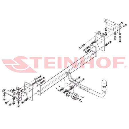 Steinhof Towbar (fixed with 2 bolts) for Nissan X TRAIL, 2013 Onwards