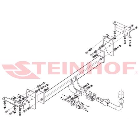 Steinhof Automatic Detachable Towbar (horizontal system) for Nissan X TRAIL, 2013 Onwards