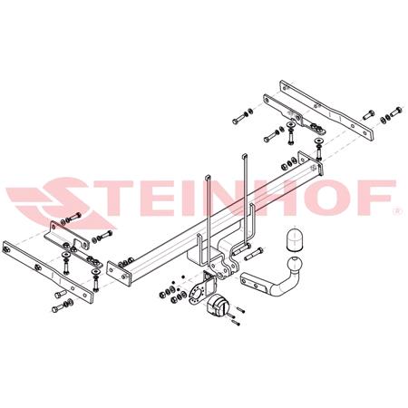 Steinhof Towbar (fixed with 2 bolts) for Nissan TIIDA Saloon, 2007 2012