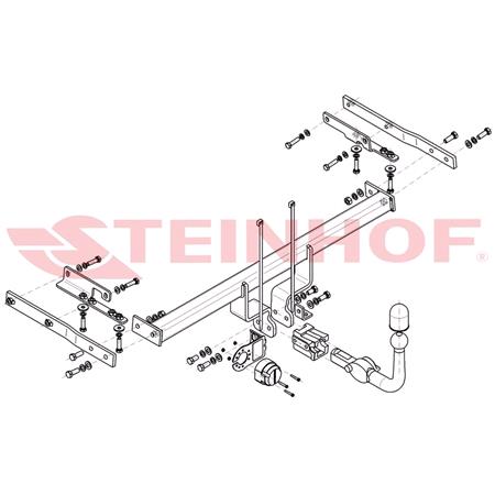 Steinhof Automatic Detachable Towbar (horizontal system) for Nissan TIIDA Hatchback,  2007 2012