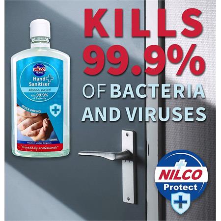 Nilco 70 Alcohol Hand Sanitiser, Kills 99.9 of Bacteria   Jumbo 500ml Size