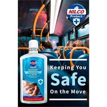Nilco 70 Alcohol Hand Sanitiser, Kills 99.9 of Bacteria   Jumbo 500ml Size
