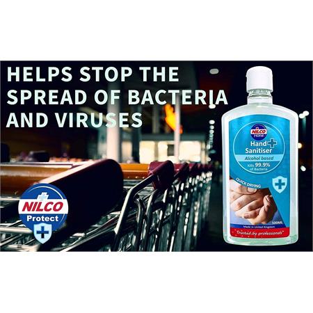 Nilco 70 Alcohol Hand Sanitiser, Kills 99.9 of Bacteria   Jumbo 500ml Size