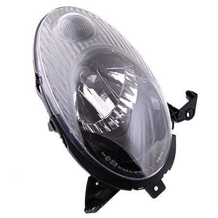 Left Headlamp (Electric Adjustment, Black Bezel, Original Equipment) for Nissan MICRA 2003 2005