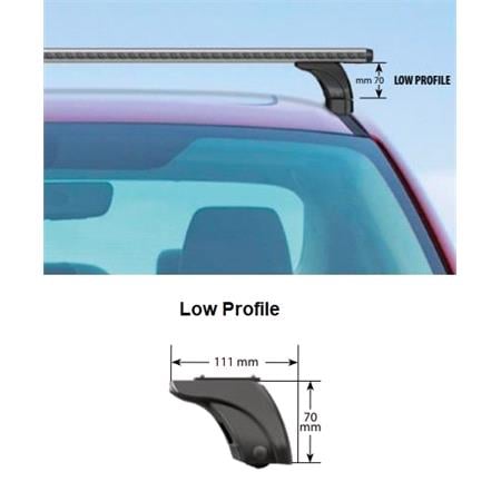Nordrive Alumia silver aluminium aero Roof Bars (low profile) for Fiat IDEA 2003 2011, Without Roof Rails, With Fix Points