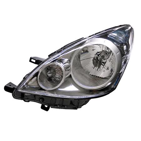 Left Headlamp (Single Reflector, Halogen, Takes H4 Bulb, Supplied With Motor And Bulbs, Original Equipment) for Nissan NOTE 2008 on