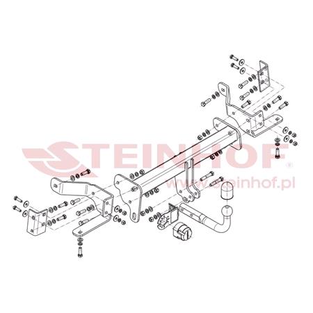 Steinhof Towbar (fixed with 2 bolts) for Opel ANTARA, 2006 2015